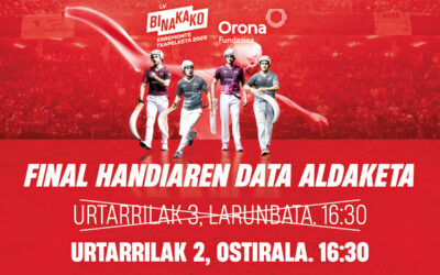 Binakako Erremonteko Txapelketaren finala urtarrilaren 2ra aurreratu da